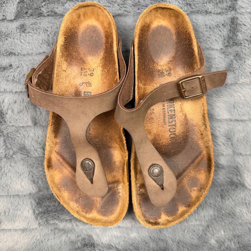 Birkenstock Gizeh Mocha Birko-Flor Thong Sandals Brown EU 39 US 8-8.5 L8 M6